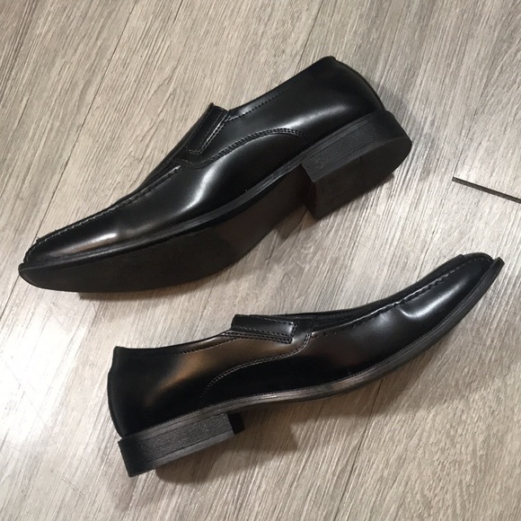 Joseph Abboud Black Leather Square Toe Slip-On Loafers size 10.5 - Picture 8 of 10